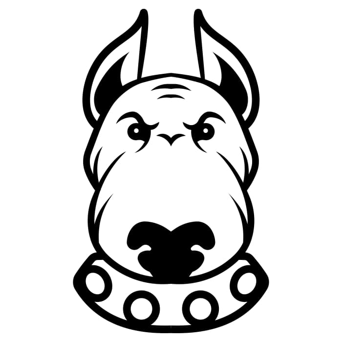 Bull terrier head silhouette