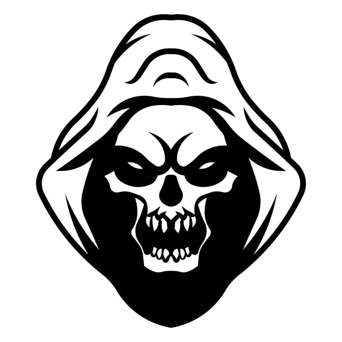 Skull in a hood