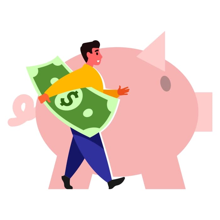 Saving money concept