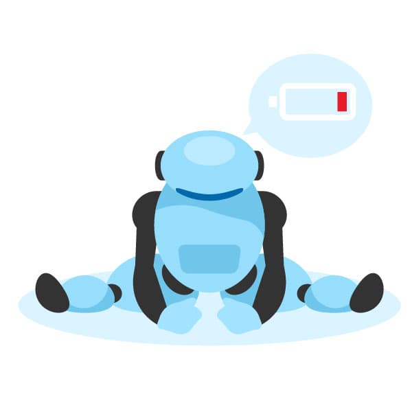 Robot on low battery