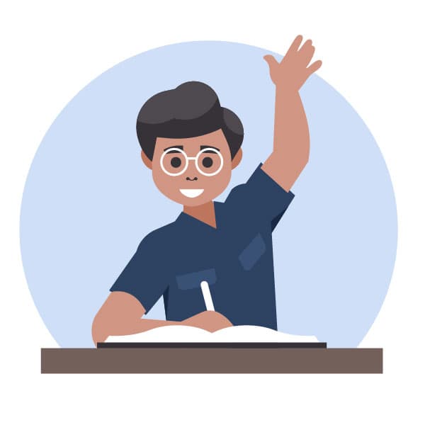 Pupil raises hand