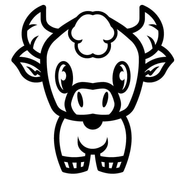 Cute bull silhouette