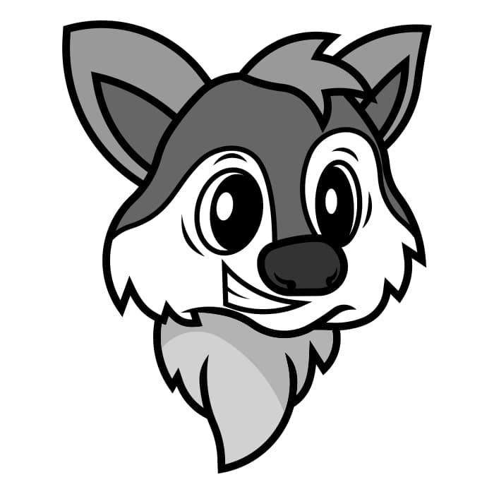 Cute wolf puppy head