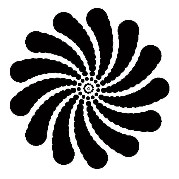 Rotating dots retro shape
