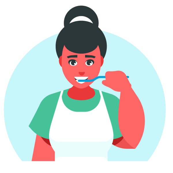 Girl brushing teeth