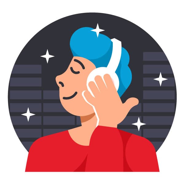 Hombre escuchando música con auriculares