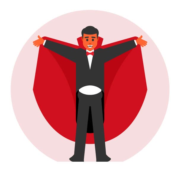 Vampire with a red cloak