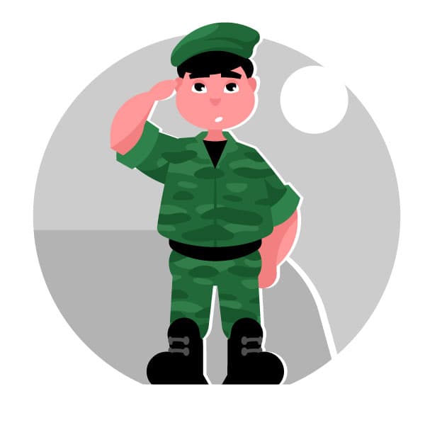 Soldier saluting