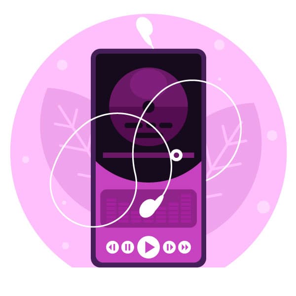 Music app on a smartphone