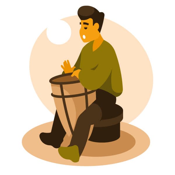 Man plays a conga drum