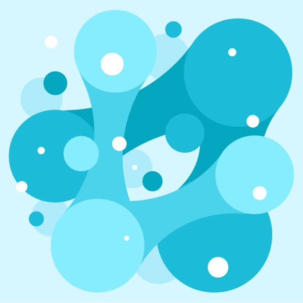 Abstract circles on blue background