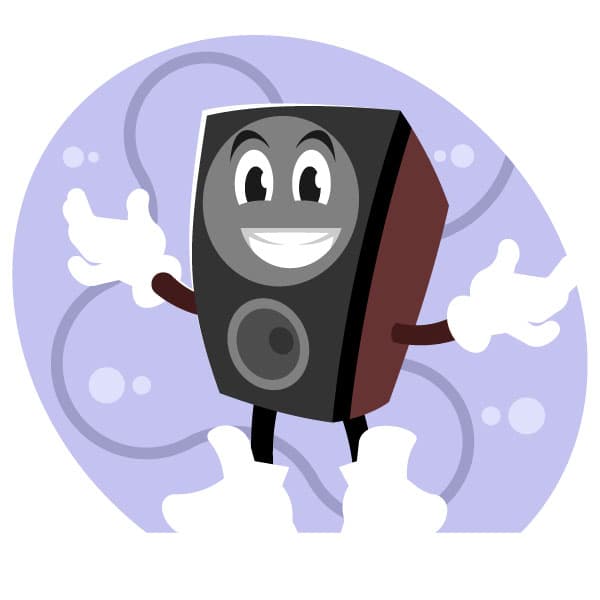 Loudspeaker as a smiling character
