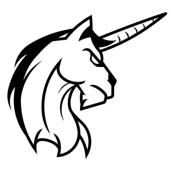Silhouette of a unicorn