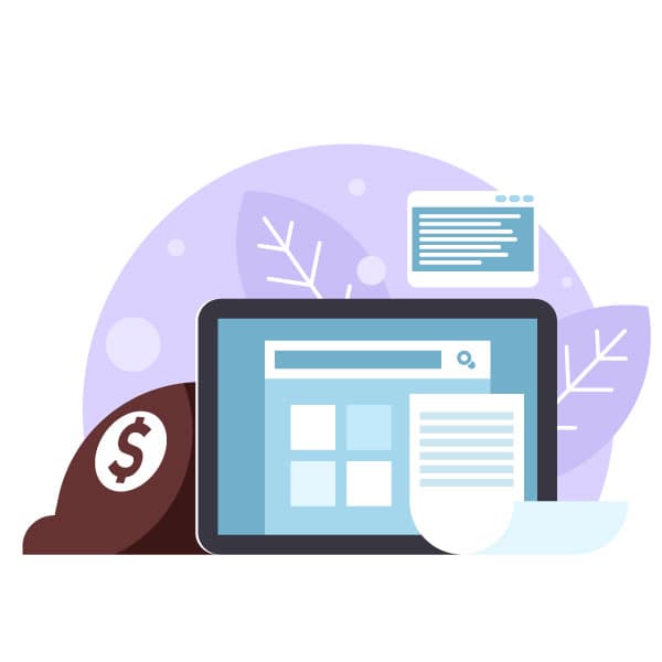 Online accounting graphic concept