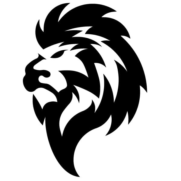 Lion head silhouette logotype template