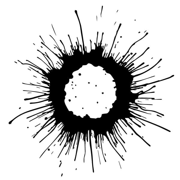 Salpicadura circular de tinta negra