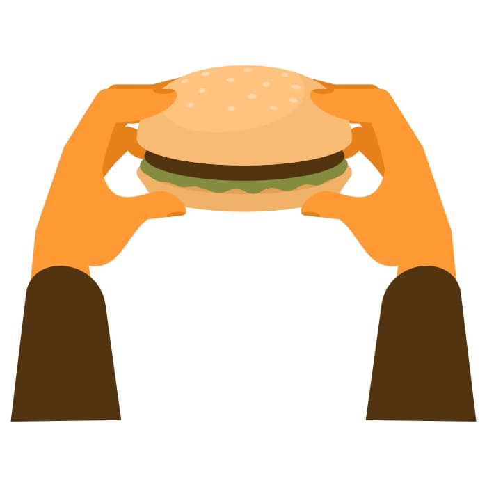 Burger in hands