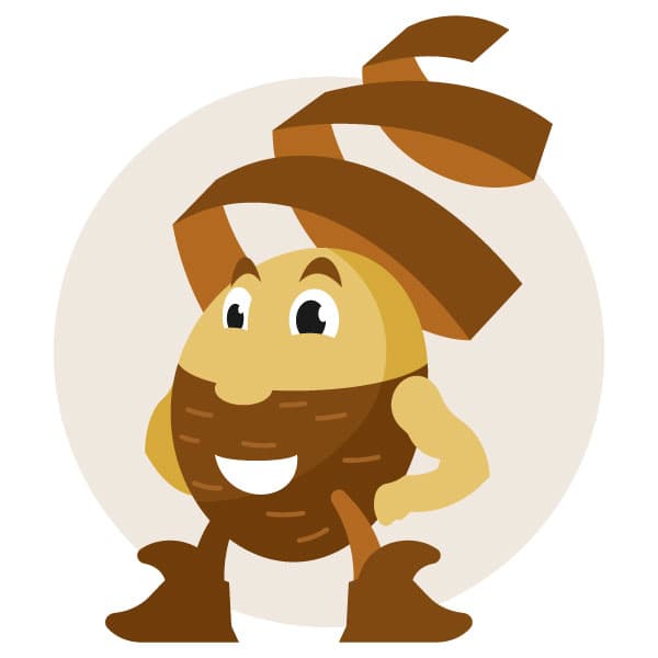 Potato character with a human face