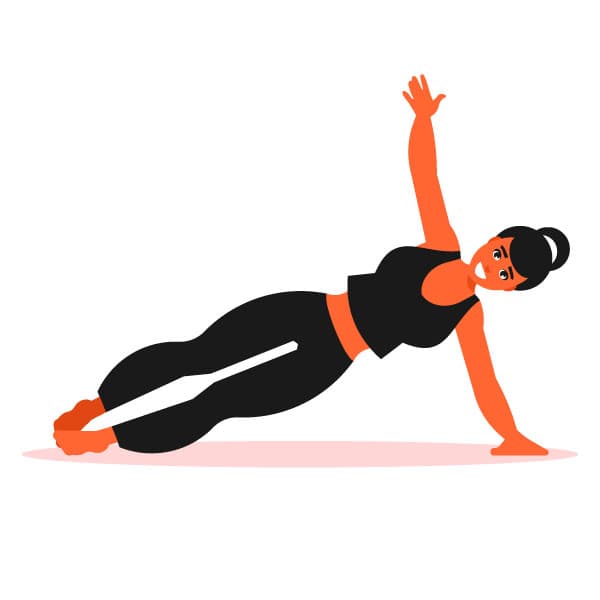 Woman exercises on the floor