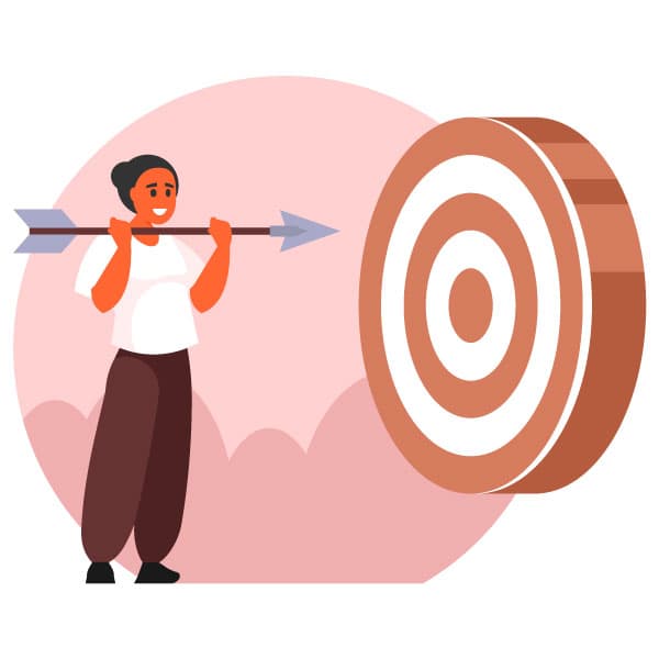 Woman reaching her goals