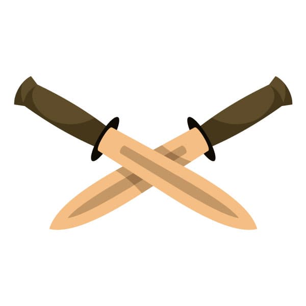 Crossed army knives