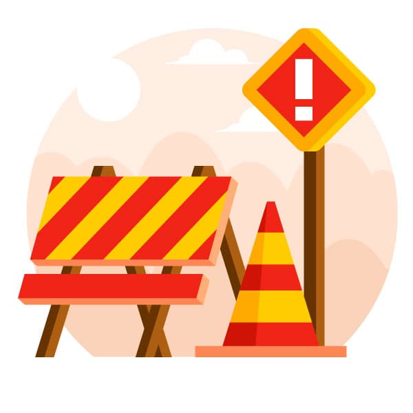 Under construction signs