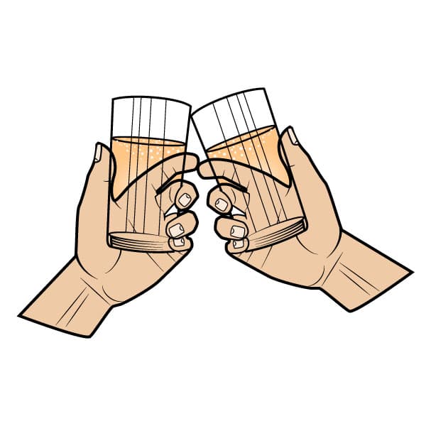 Cheers gesture with glasses
