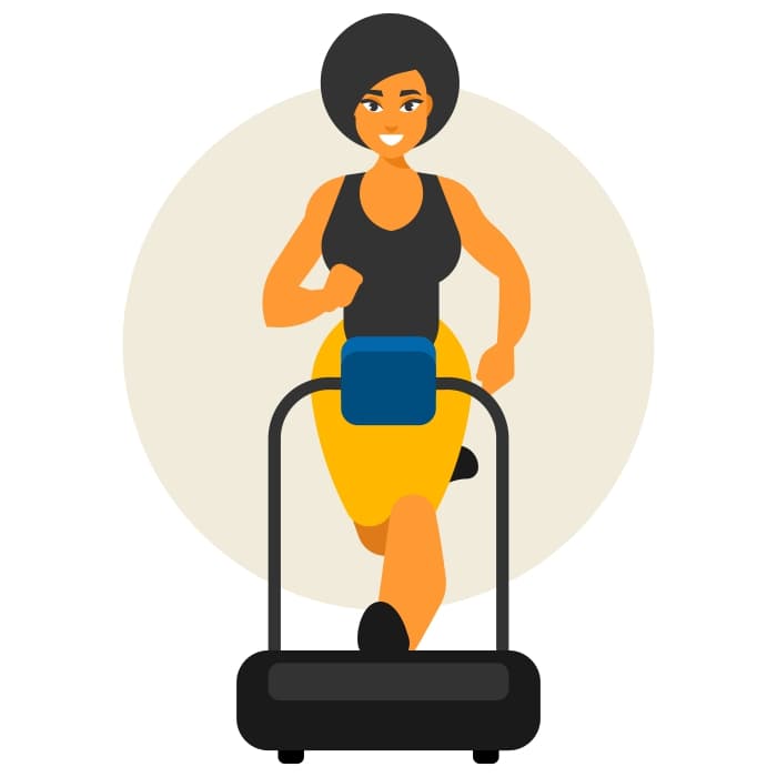Woman running on a treadmill