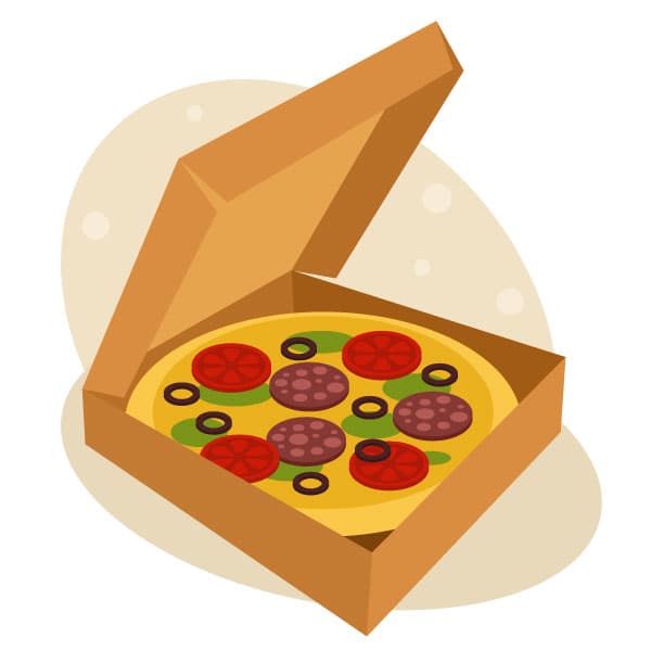 Pizza in a delivery box