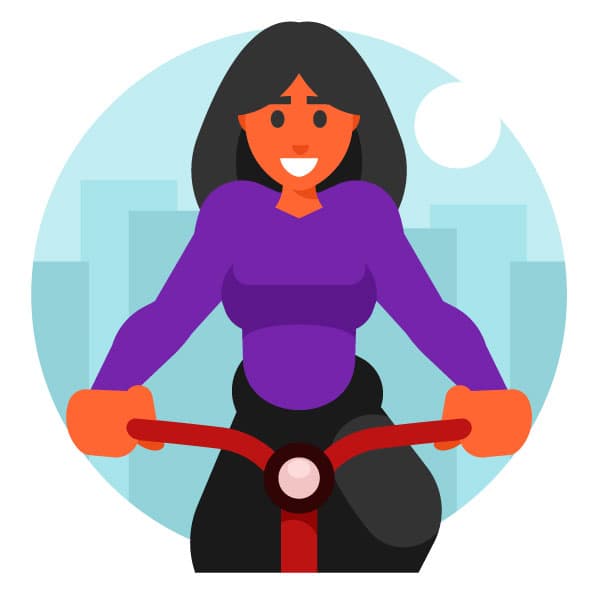 Woman riding a bicycle