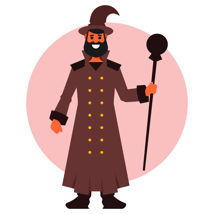 Wizard with magic staff