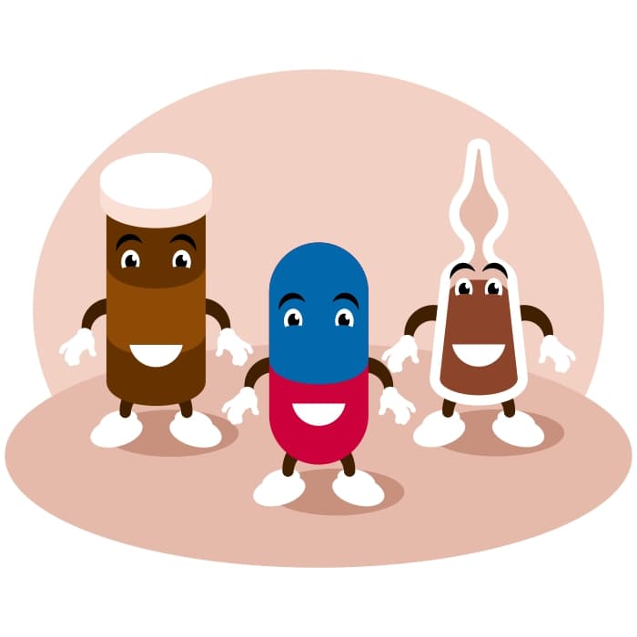 Ampoulle and pill characters