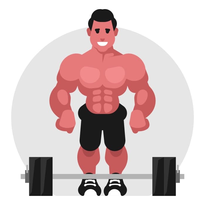 Bodybuilder exercises with a barbell