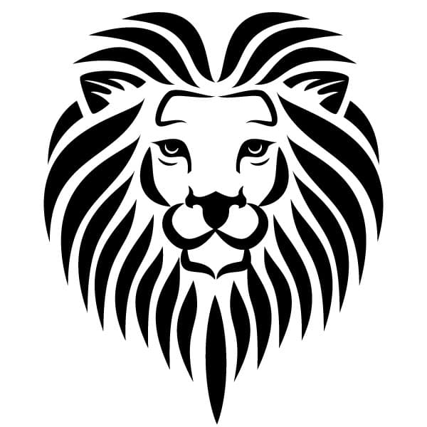 Logotipo de la silueta de la cabeza del león