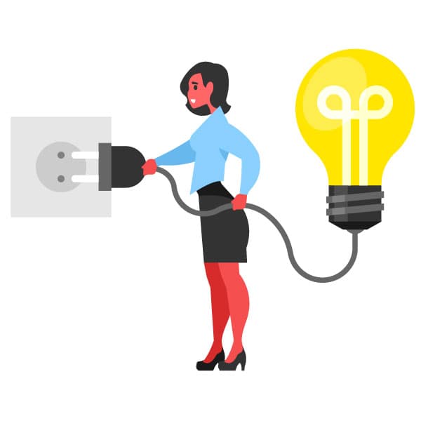 Concepto de electricidad de bombilla