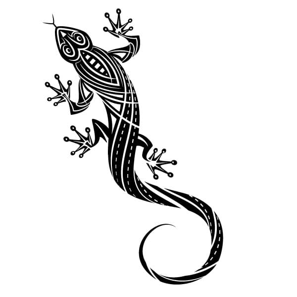 Silueta de lagarto estilo tribal