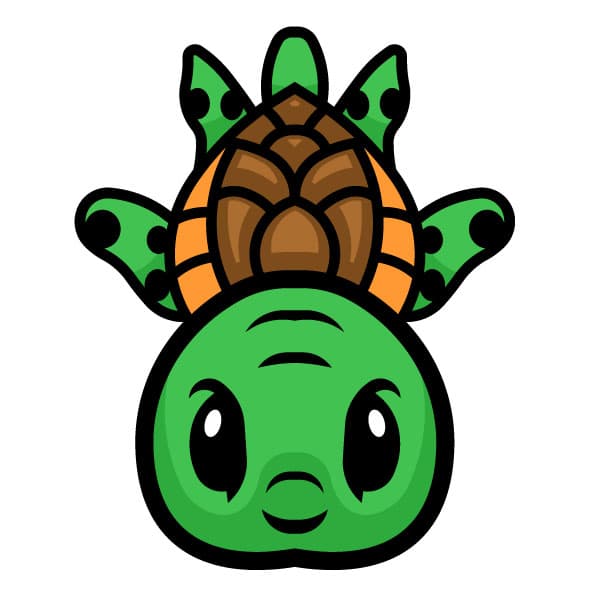 Little turtle with a big green head