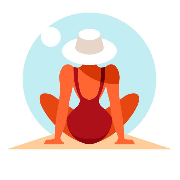 Prendere il sole sulla spiaggia