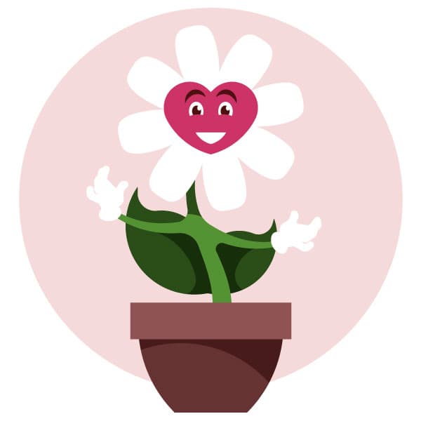 Heart-shaped flower