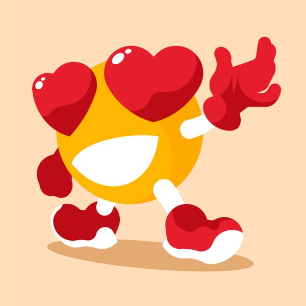 Emoji in love emoticons