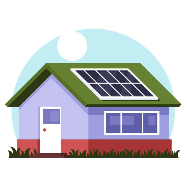 Home with solar panels