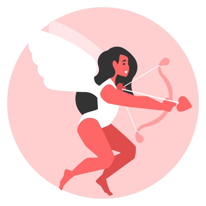 A cupid with bow and arrow