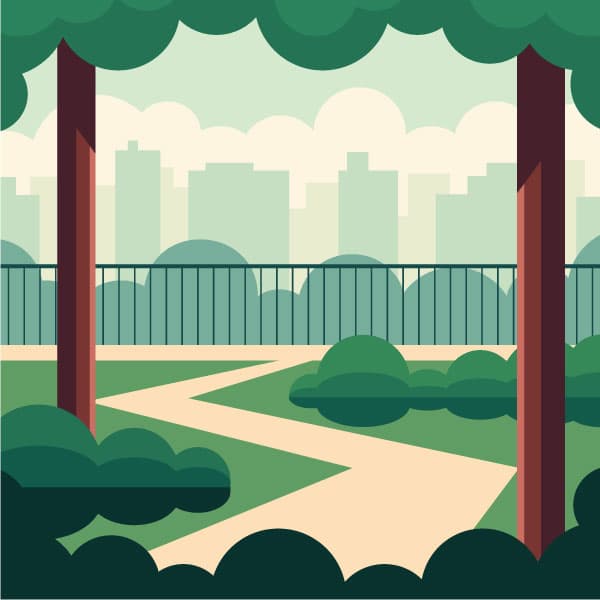 City park in the spring