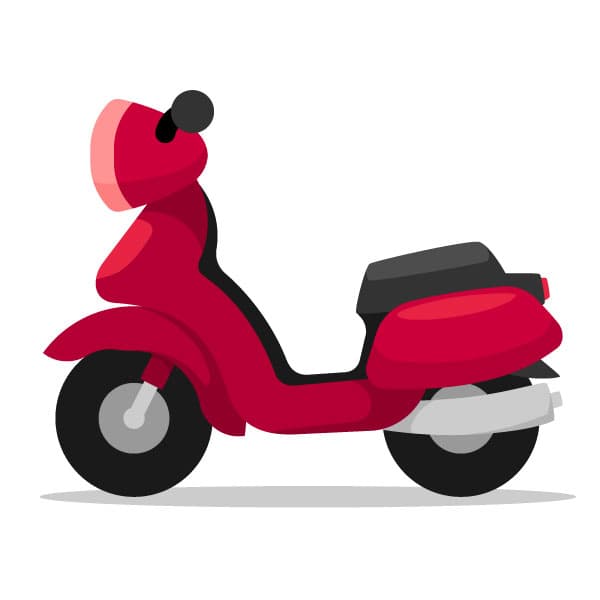 Cute red scooter