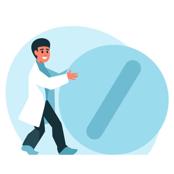 Pharmacist with a pill