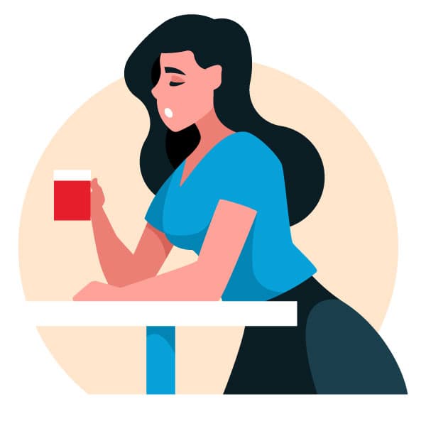 Girl drinks a calming tea