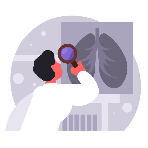 Doctor checks X-ray image